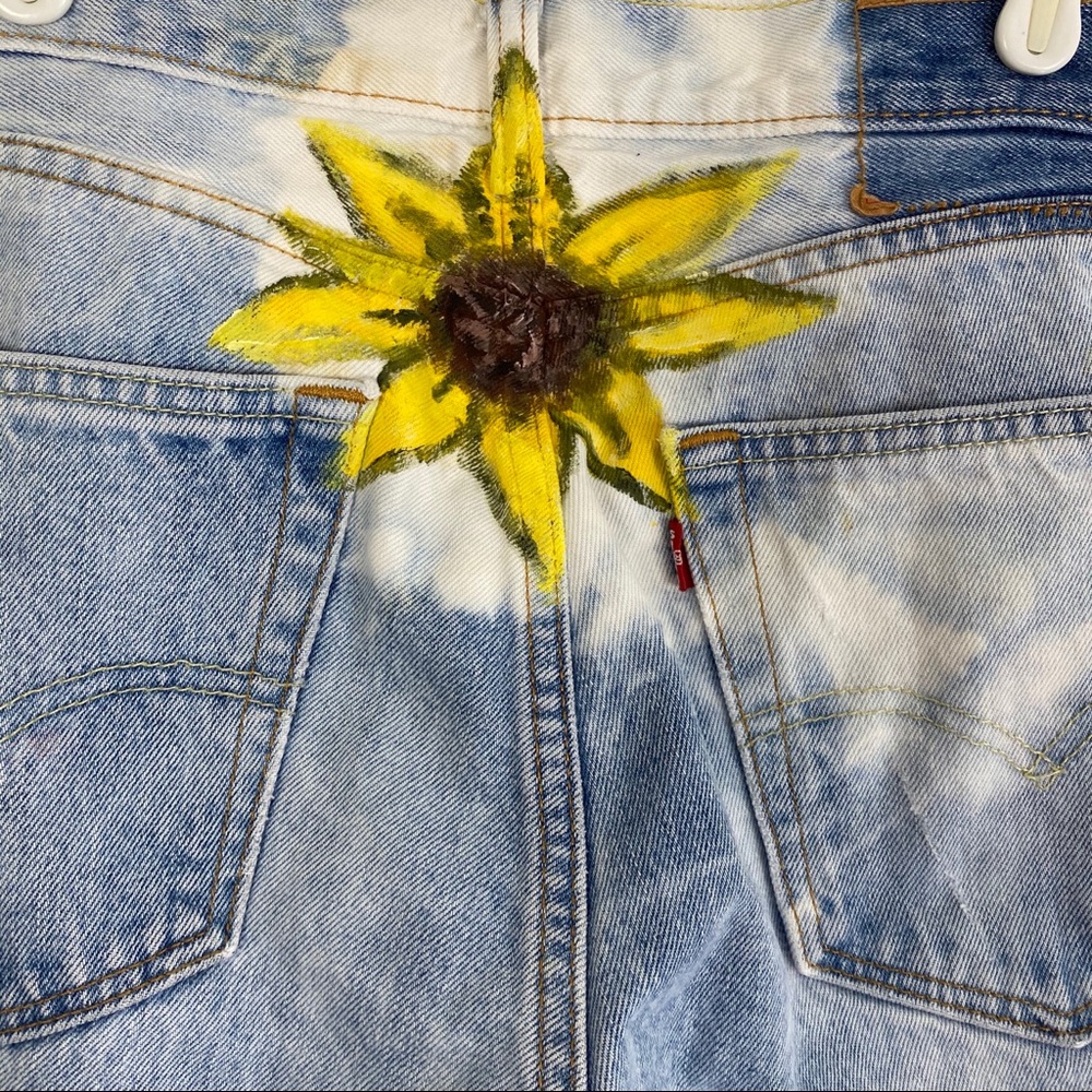 Levi’s Jeans Custom Painted & Distressed Denim - Picture 5 of 16